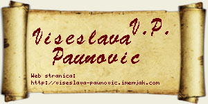 Višeslava Paunović vizit kartica